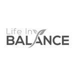 Logo in black and white of the health magazine life-in-balance.de